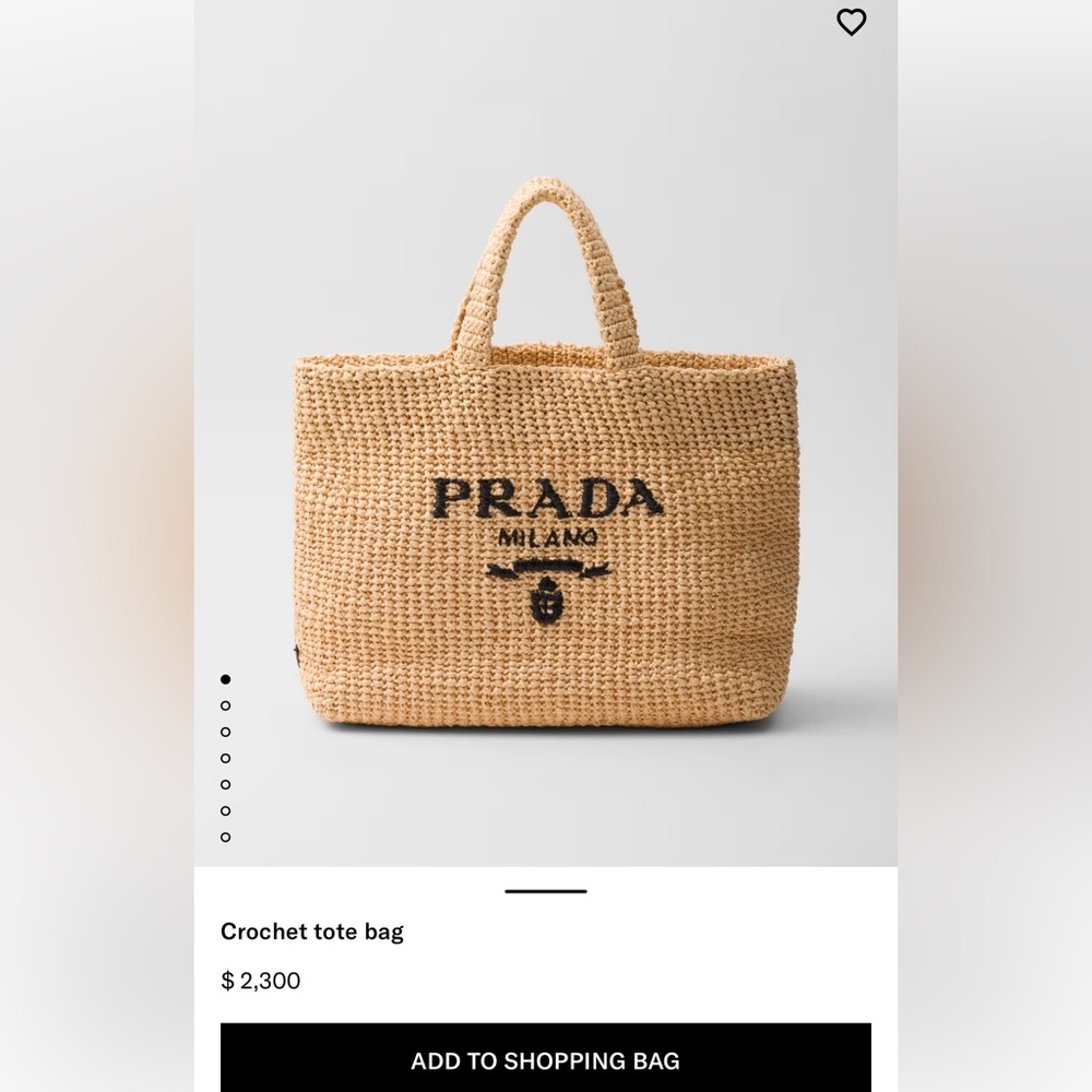Prada Crochet Tote Bag Beach/Travel/Pool
